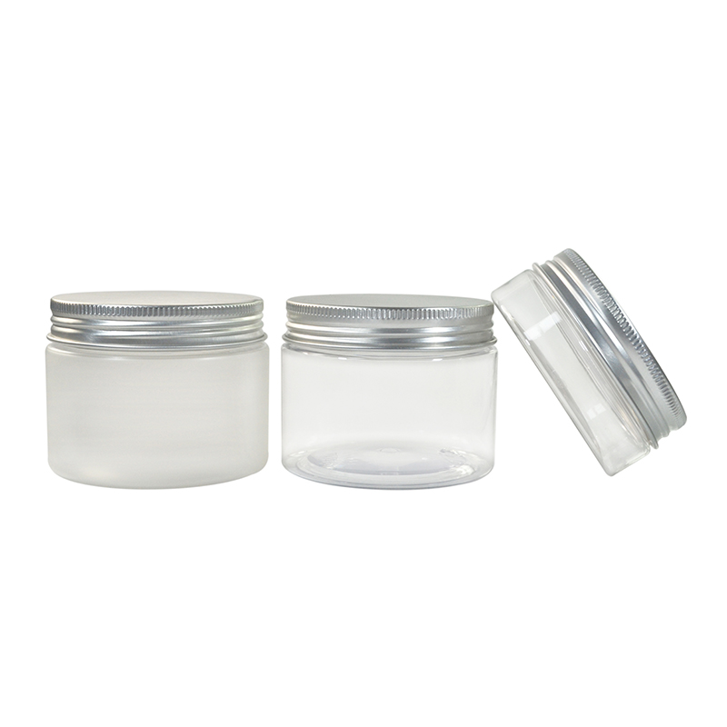 factory direct supply 200g 500g pet bottle clear cosmetic container 30ml 50ml 100ml plastic cream jar with aluminum lid