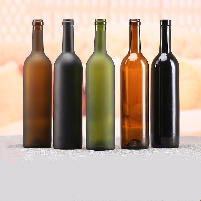 factory price 750ml bordeaux wine glass bottle with wooden lid