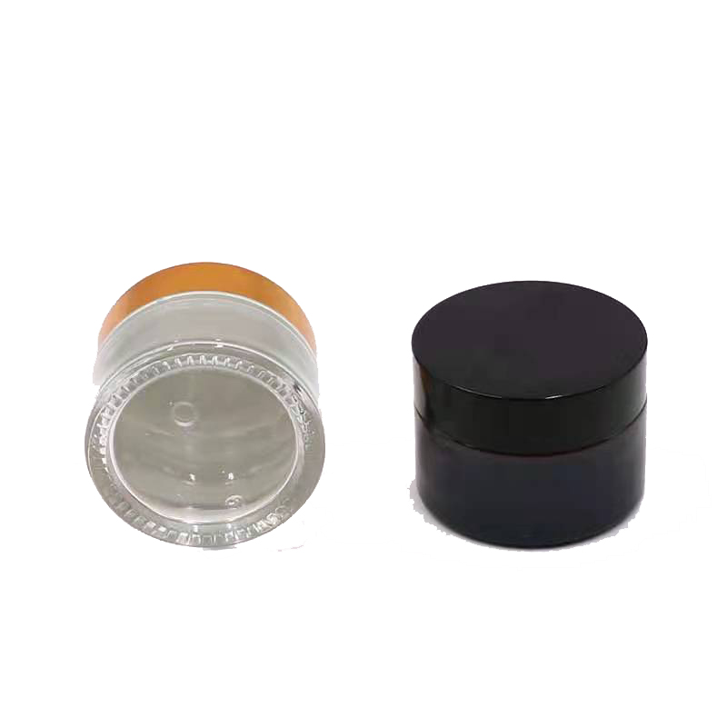 factory price custom private lable amber glass packaging cosmetic jar bottle