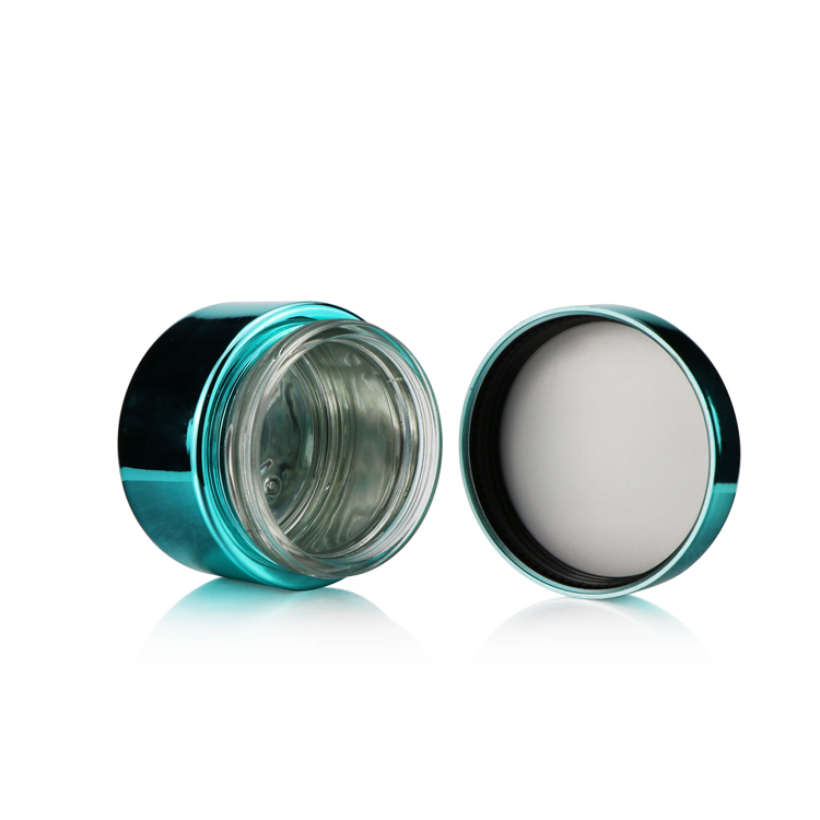 factory price empty 60ml 120ml 1oz 2oz 3oz 4oz shiny airtight glass jar Electroplated glass bottle jars