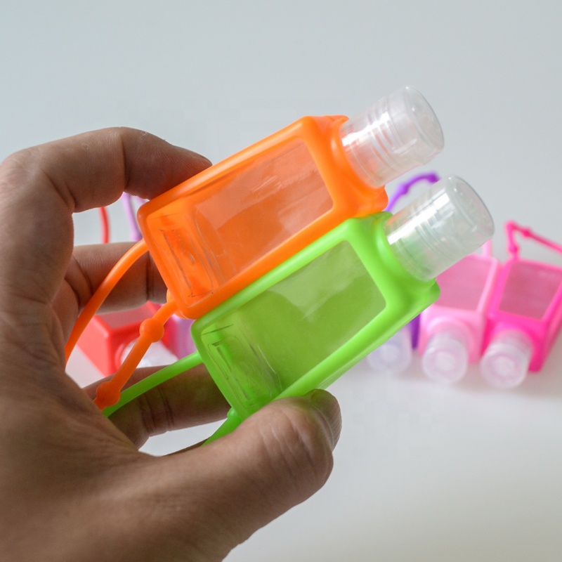 factory price portable clear 30 ml 1 oz screw cap manufacture cosmetic mini plastic bottle with rubber set