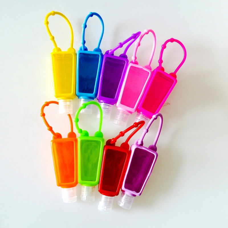 factory price portable clear 30 ml 1 oz screw cap manufacture cosmetic mini plastic bottle with rubber set