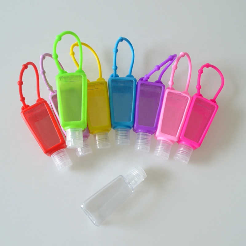factory price portable clear 30 ml 1 oz screw cap manufacture cosmetic mini plastic bottle with rubber set