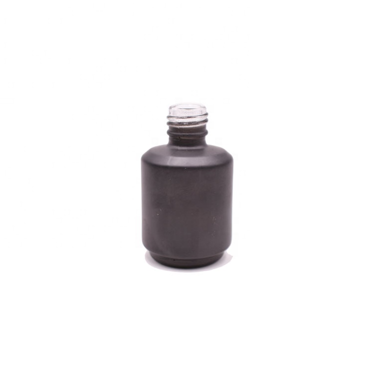 factory price stocks cosmetic package uv protect 15ml empty black nail polish bottle with cap and brush