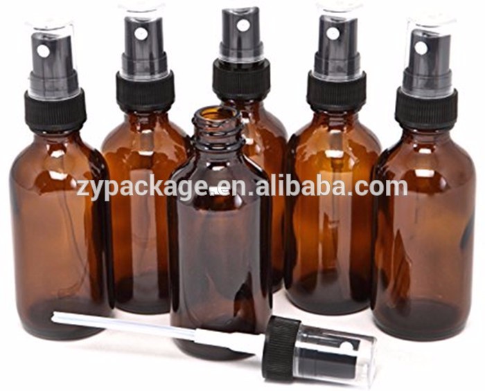 factory sale 4OZ clear essential oil 120 ml Boston round dropper glass bottle