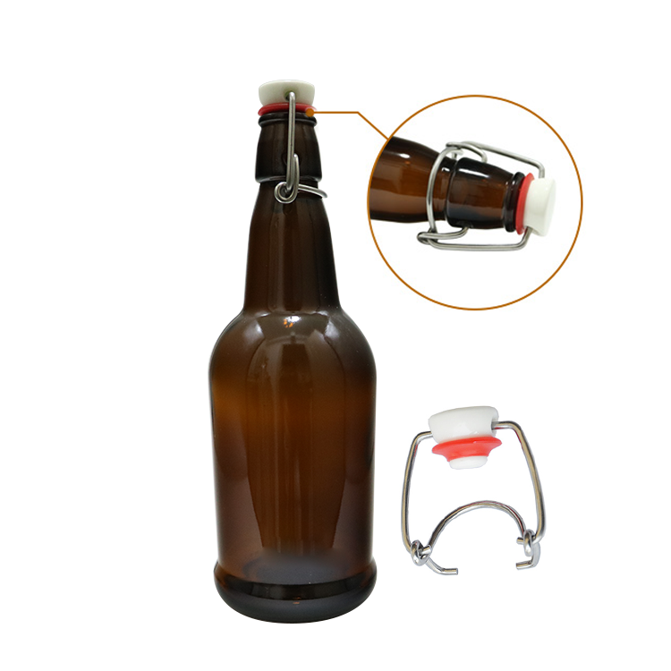 factory sale pop amber 500ml beer bottle with swing top for beer 500ml beer bottle