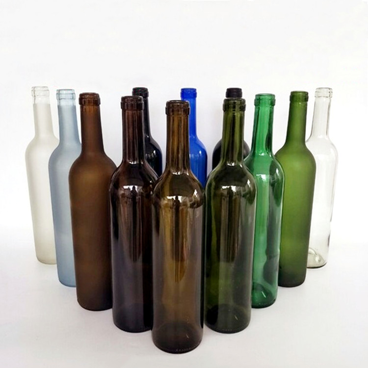 factory supplier 375ml 500ml 750ml round glass bottle with cork for wine