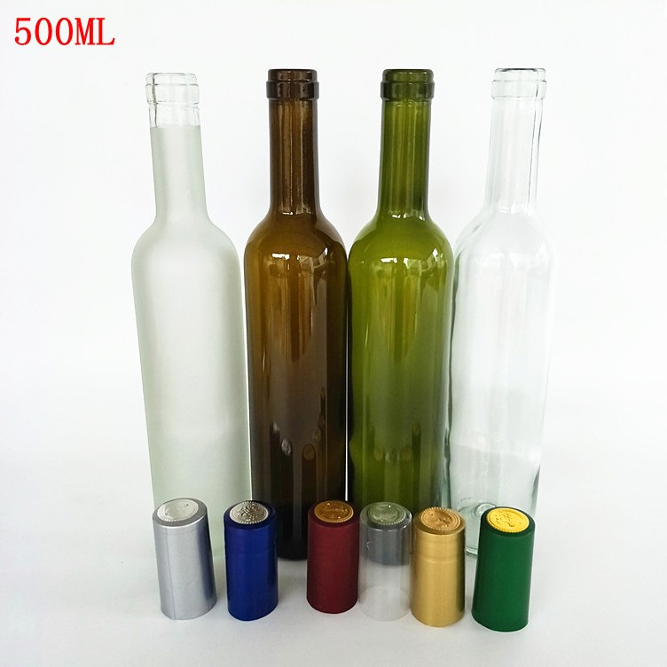 factory supplier 375ml 500ml 750ml round glass bottle with cork for wine