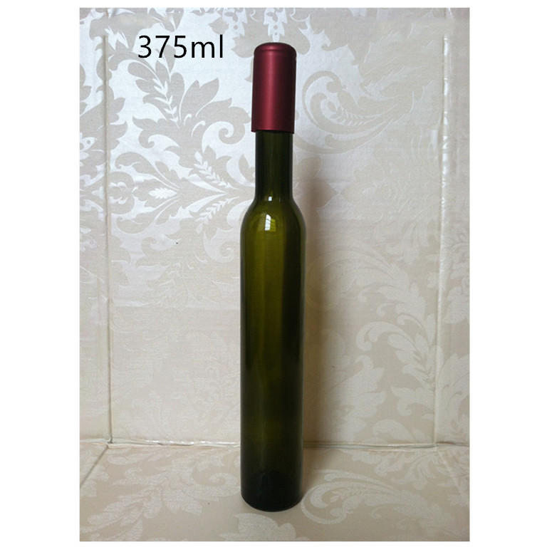 factory supplier 375ml 500ml 750ml round glass bottle with cork for wine