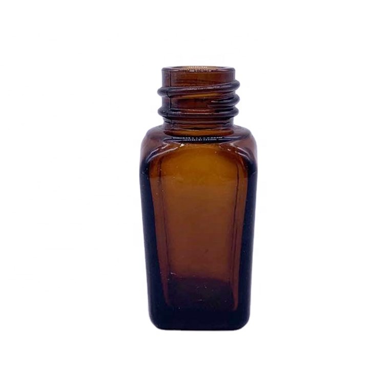 factory supplier amber brown color glass essential oil bottles square perfume bottles with black spray lid