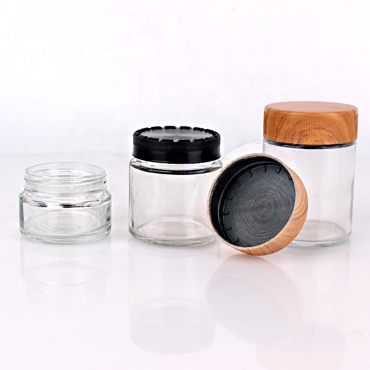 factory supply clear child resistant glass container cosmetic packing glass jar