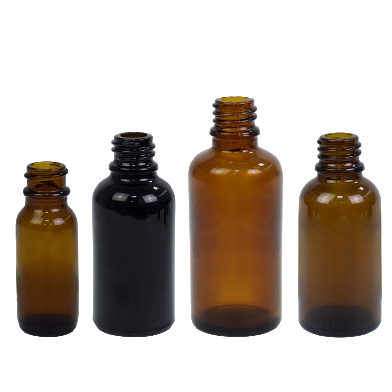 factory wholesale 15ml 30ml 1oz brown amber black oil bottle personal care packaging glass massage dropper oil bottle
