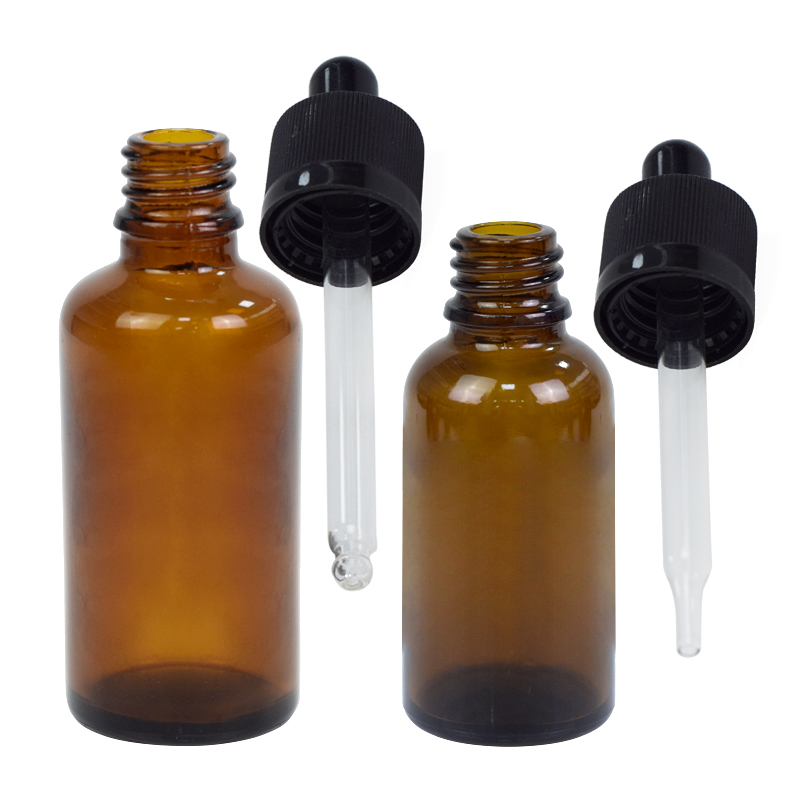 factory wholesale 15ml 30ml 1oz brown amber black oil bottle personal care packaging glass massage dropper oil bottle