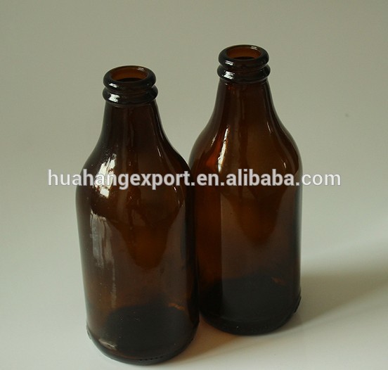 factory wholesale 8oz stubby beer bottle with golden crown cap