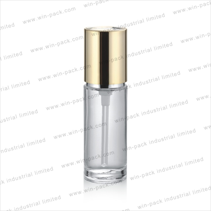 factory wholesale classic clear cosmetics glass lotion bottles with gold cap and pump cosmetic 40ml 100ml 120ml packaging