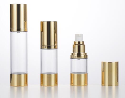 factory wholesale gold silver 15ml 30ml 50ml 80ml 100ml 120ml vacuum airless glass pump cosmetic bottle
