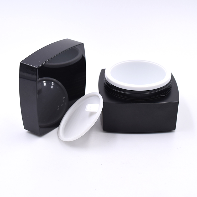 factory wholesale high quality luxury cosmetic black square acrylic jar 50g