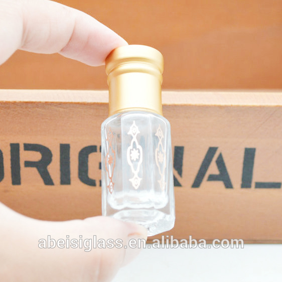 famous 3ml 6ml 12ml octagon glass oud oil bottle with stick