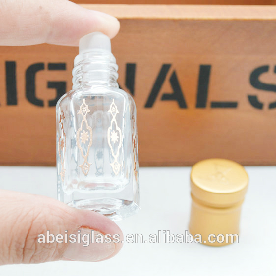 famous 3ml 6ml 12ml octagon glass oud oil bottle with stick