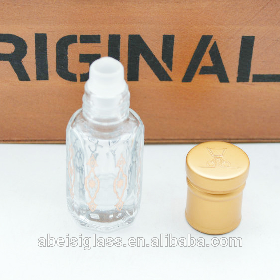 famous 3ml 6ml 12ml octagon glass oud oil bottle with stick