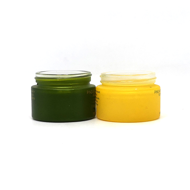 fancy 50ml empty clay mask frosted glass jar gold lid 50g cream container