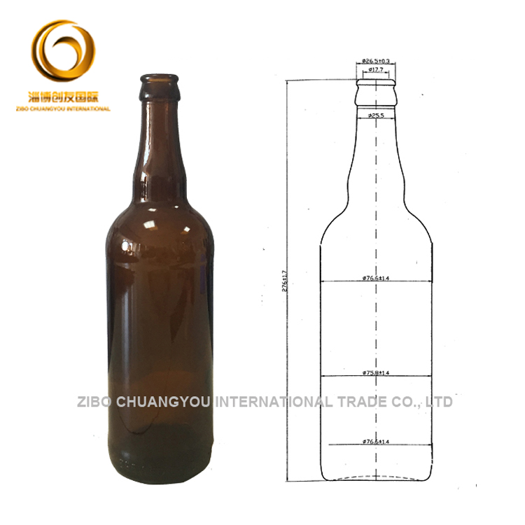 fancy amber 22oz beer glass bottle