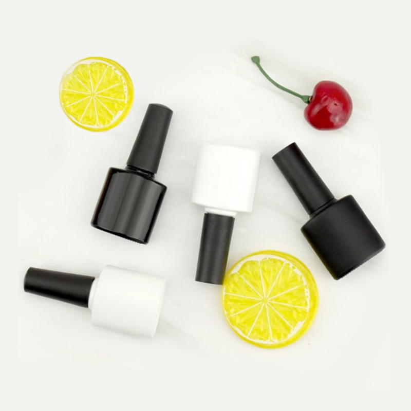 fancy bulk clear wholesale custom 10ml 15ml unique glass UV gel black frosted white 8ml empty nail polish bottle with brush