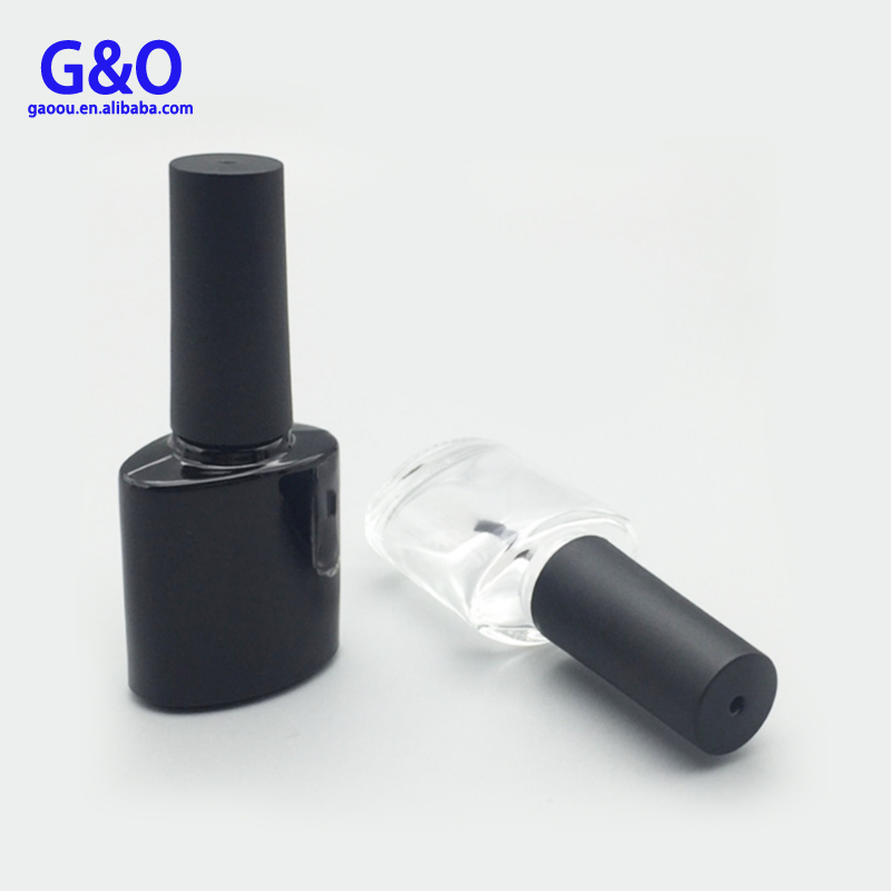 fancy bulk clear wholesale custom 10ml 15ml unique glass UV gel black frosted white 8ml empty nail polish bottle with brush