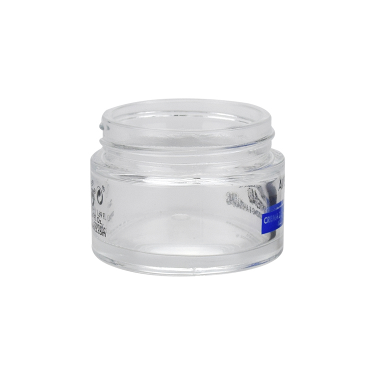 fancy cosmetic packaging 20g 30g 50g clear glass bottle weed jar medical jar glass with child safety cap wholesale