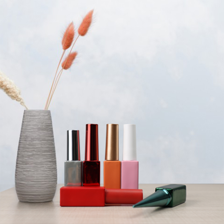 fancy custom square empty nail polish bottle manufacturer with brush