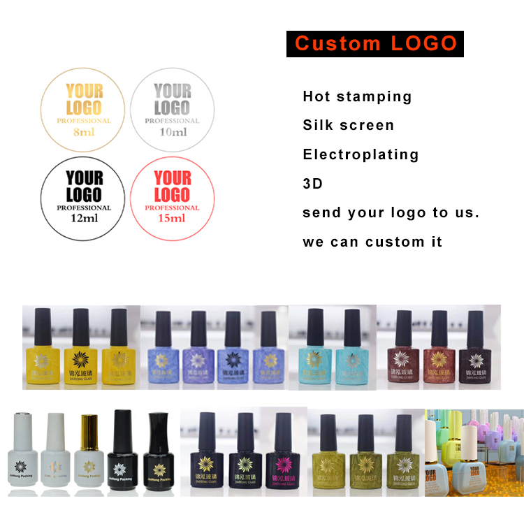 fancy custom square empty nail polish bottle manufacturer with brush