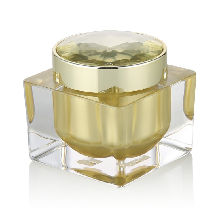 fancy customization acrylic cosmetic jar 10g 15g 30g cosmetic packaging gold acrylic cream jar set
