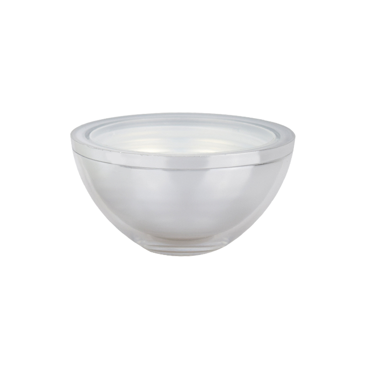 fancy cute frosted cream jar opaque white oval jar 50ml ball shape cosmetic jar with shiny silver lid