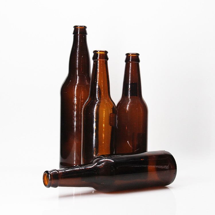 fancy design 500ml 750ml amber beer glass bottle
