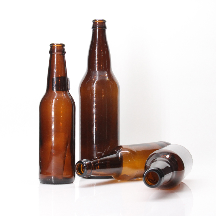 fancy design 500ml 750ml amber beer glass bottle