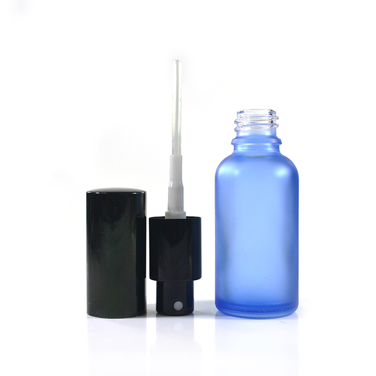 fancy empty 30ml blue red green pink glass frosted mist spray perfume bottle with pump cap