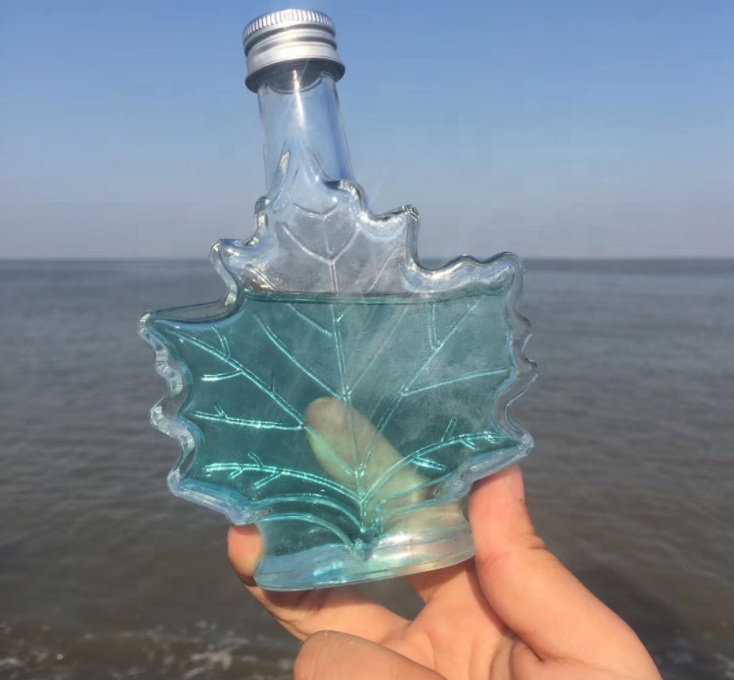 fancy maple leaf tablet candy syrup oral liquid medicine container oil sauce glass bottle wine beer small mini airtight sealing
