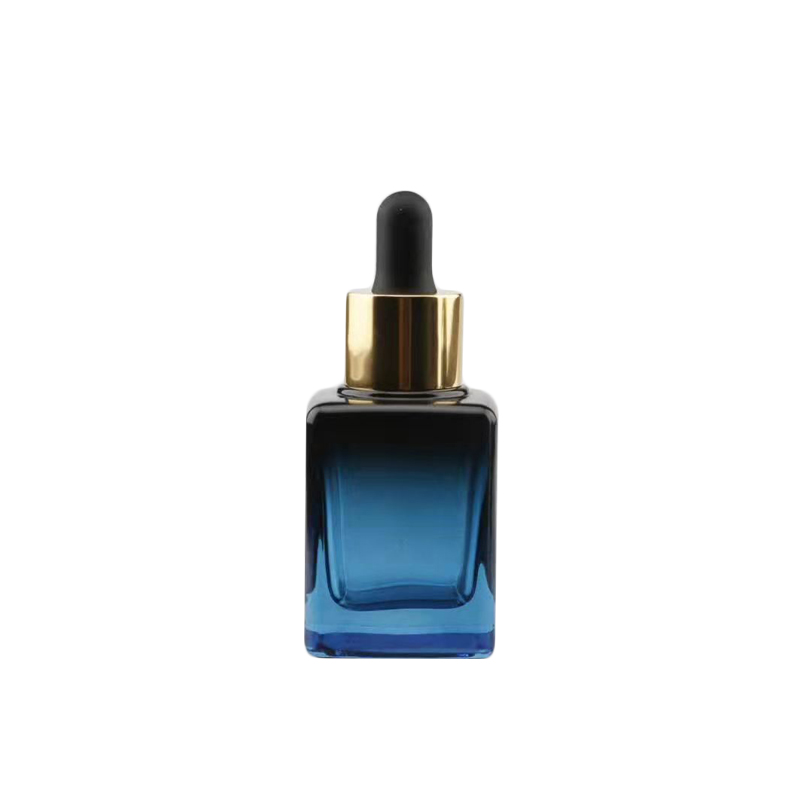 fancy rectangular black glass dropper bottle 30ml 50ml essential/beard oil square glass e liquid bottle