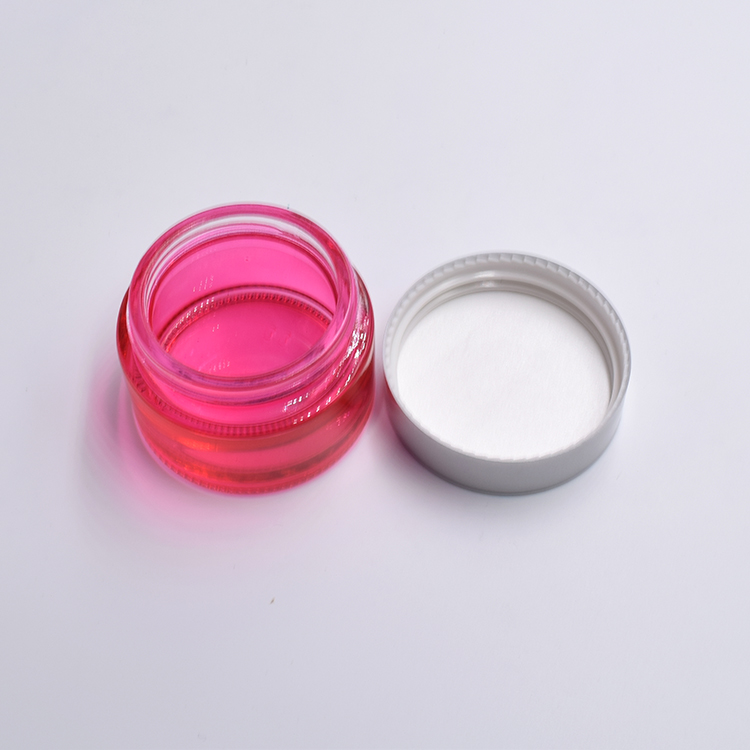 fancy red clear glass jar 10g 15g 20g 30g 50g 100g empty best packaging factory price cream jar with matte aluminum screw lid