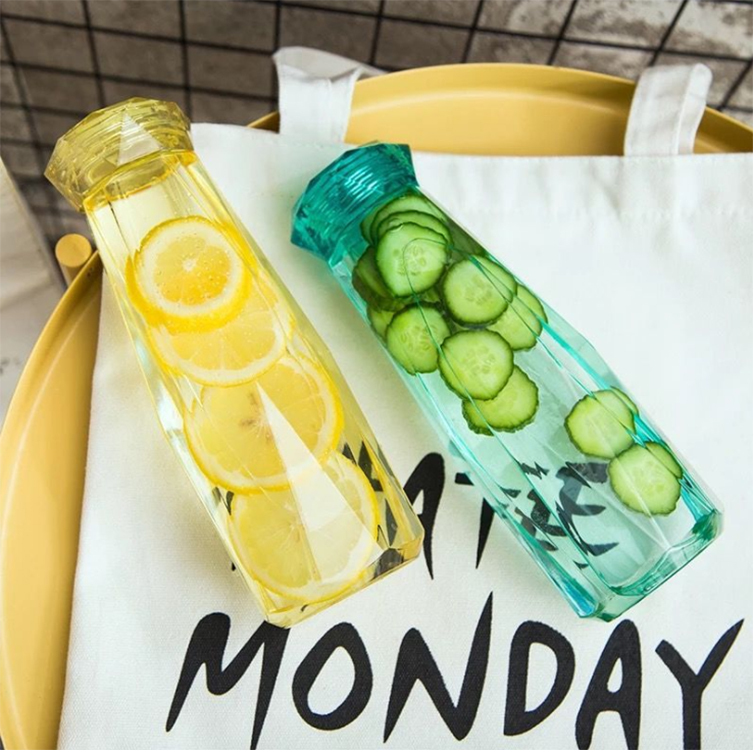 fashion water bottle 500ml cold brew teabeverage glass bottle for fruit tea flower tea