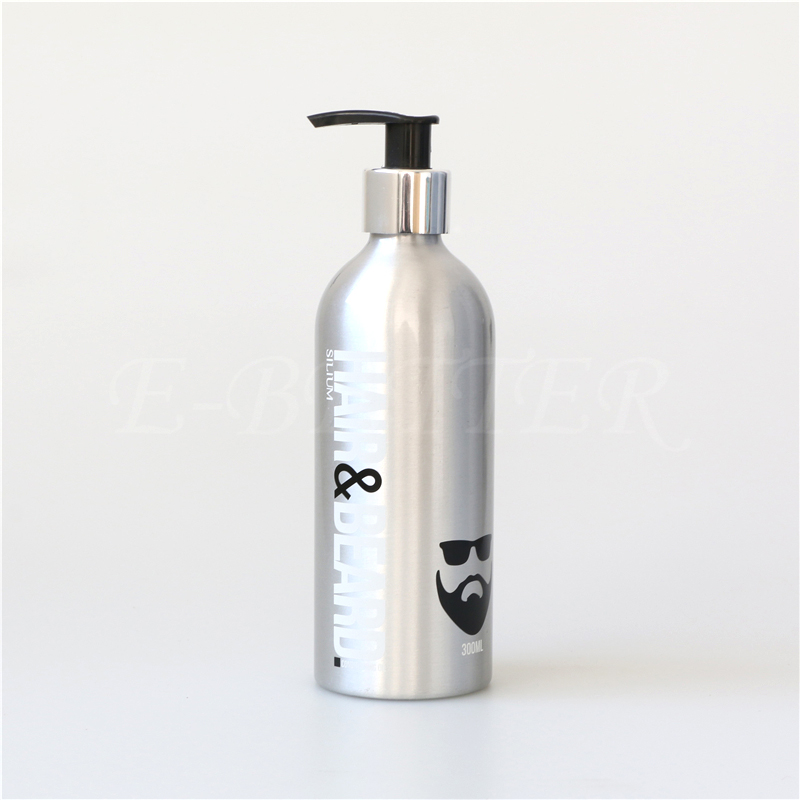 fashionable 300ml aluminum shampoo bottle for cosmetic packaging