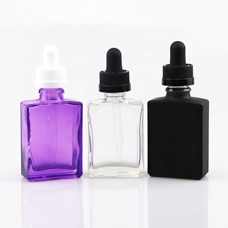 fast delivery glass hair oil bottle square ferfume glass oil bottle beard oil bottle 15ml 30ml 60ml