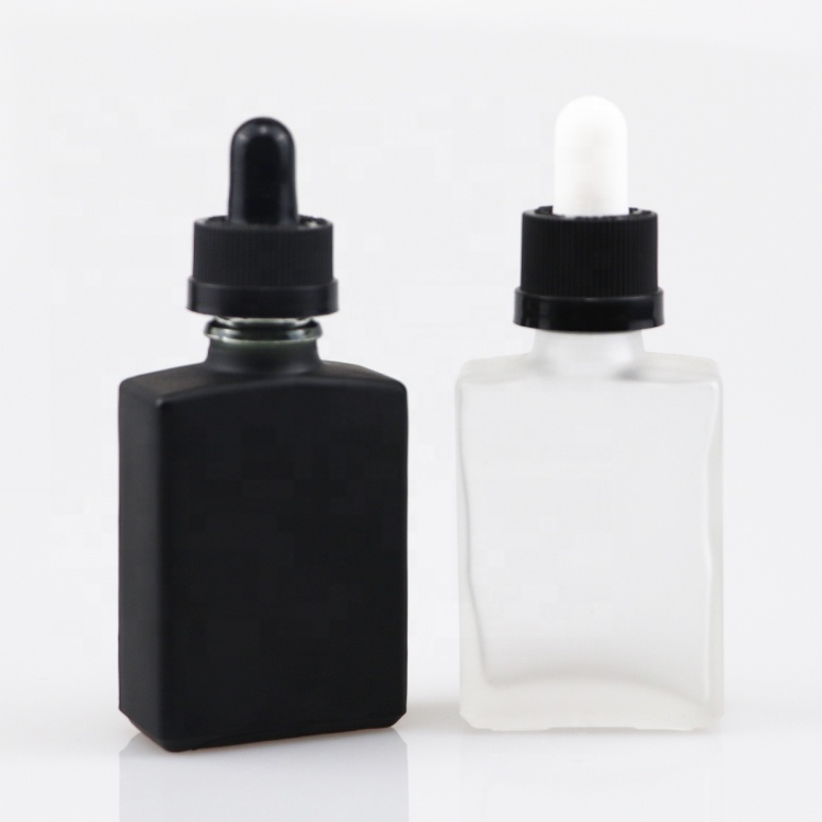 fast delivery glass hair oil bottle square ferfume glass oil bottle beard oil bottle 15ml 30ml 60ml