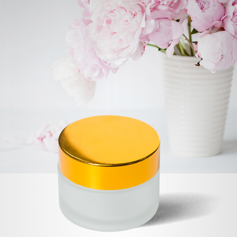fast shipping full size round luxury gold cap wide mouth container jars