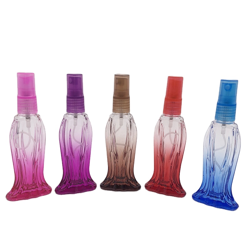 fish shape glass perfume bottle with cap and screw pump