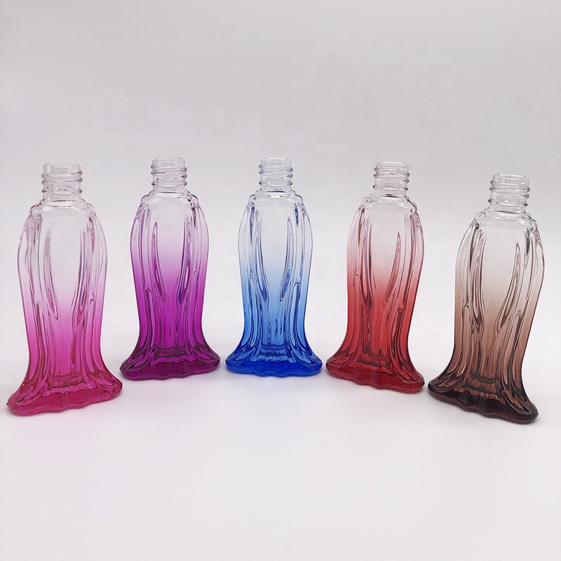 fish shape glass perfume bottle with cap and screw pump