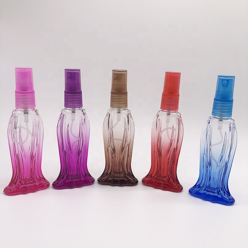 fish shape glass perfume bottle with cap and screw pump