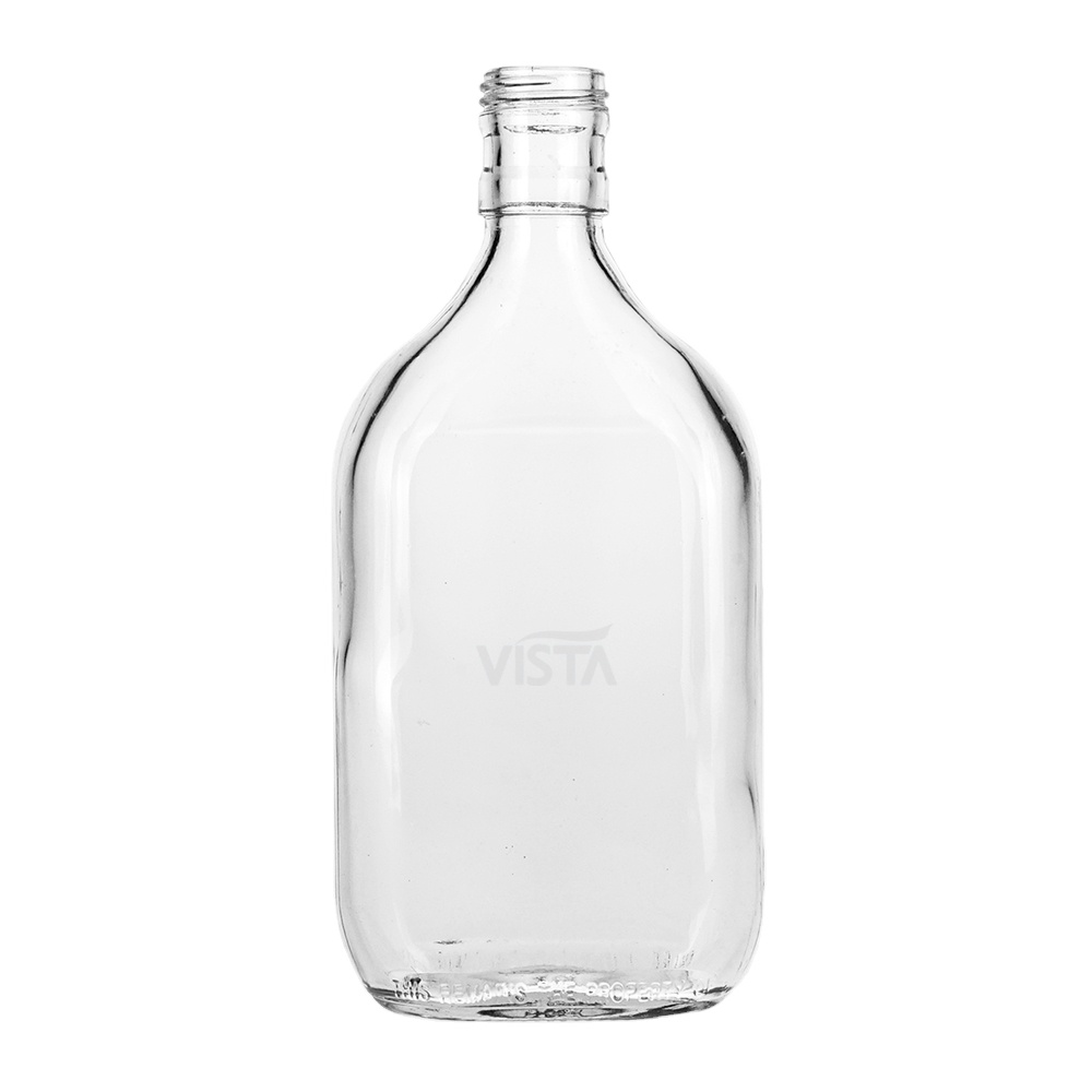 flat glass bottle 180ml 350ml with screw top rum glass bottles