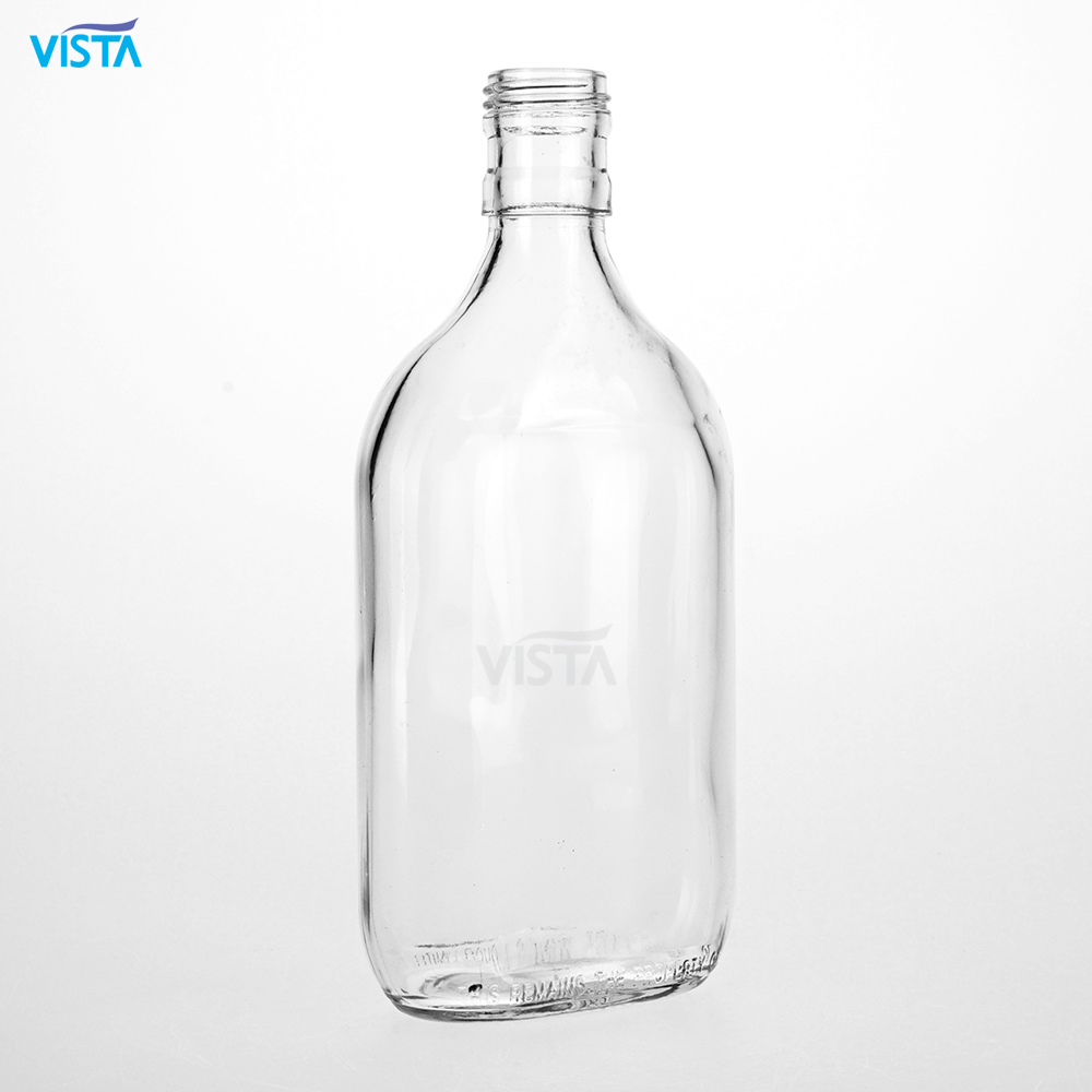 flat glass bottle 180ml 350ml with screw top rum glass bottles
