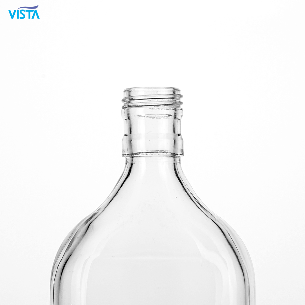 flat glass bottle 180ml 350ml with screw top rum glass bottles